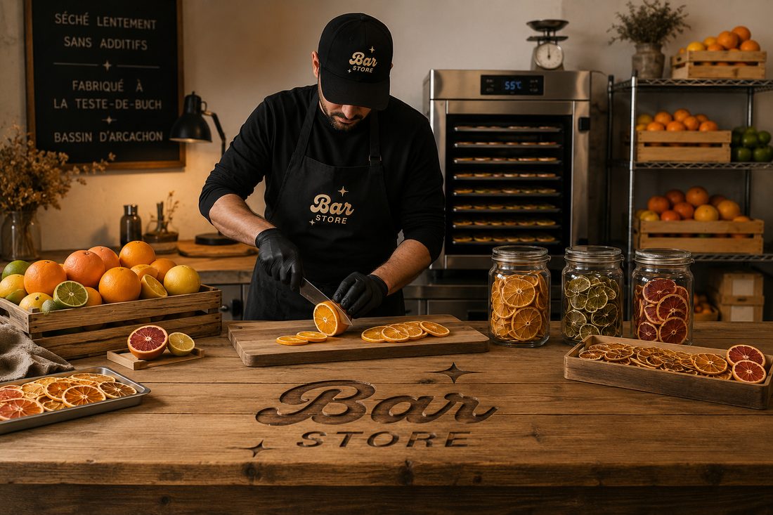 Atelier Barstore — découpe et séchage des agrumes
